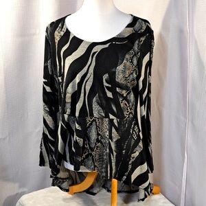 Stylish Black and Gray Women's Top